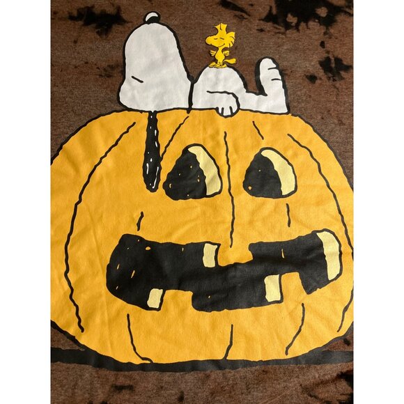 Peanuts Halloween Snoopy Woodstock Pumpkin Bleached T-Shirt M - Picture 7 of 7